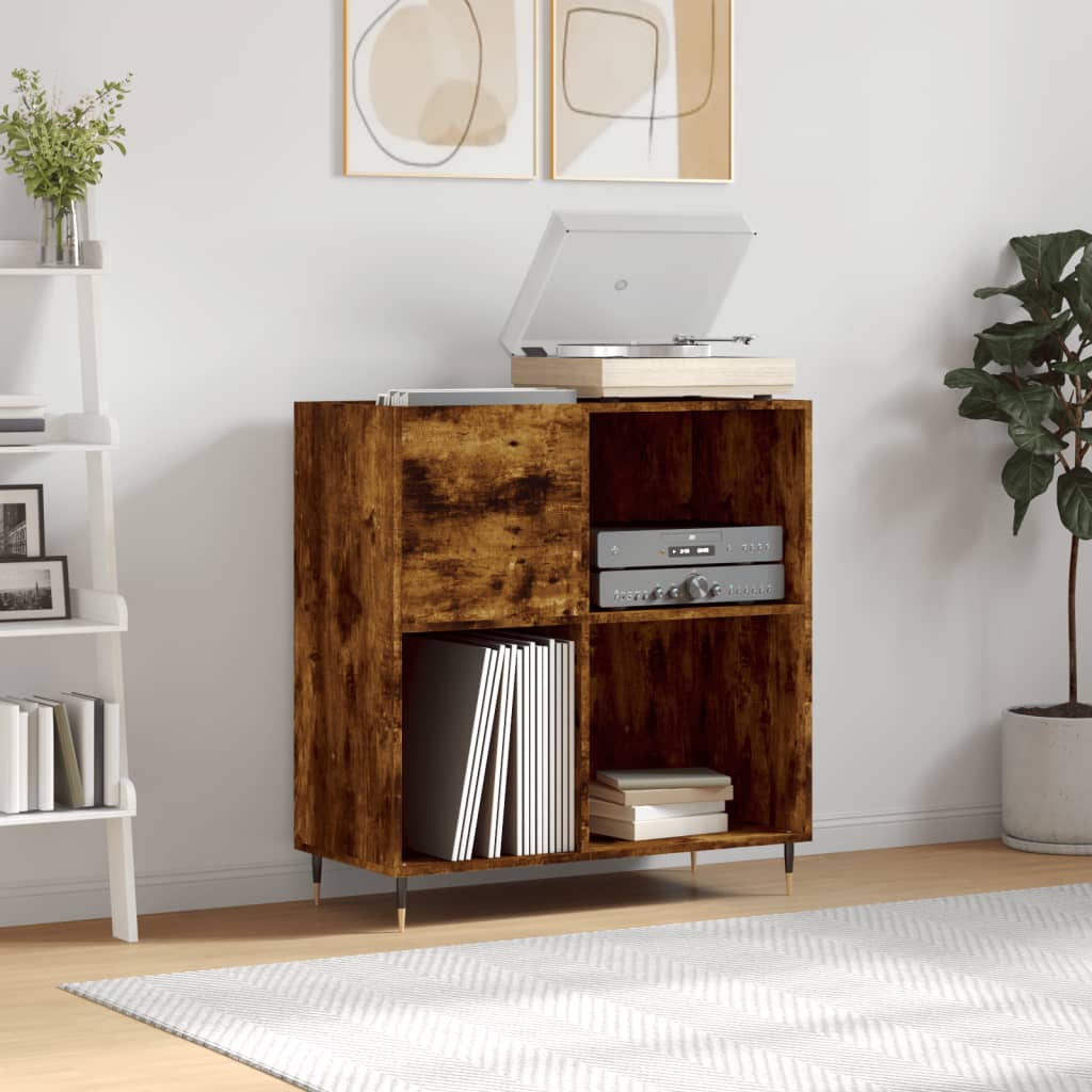 Hifi-Benk Røkt Eik 84,5X38X89 Cm Konstruert Tre