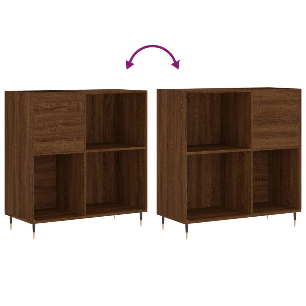 Hifi-Benk Brun Eik 84,5X38X89 Cm Konstruert Tre