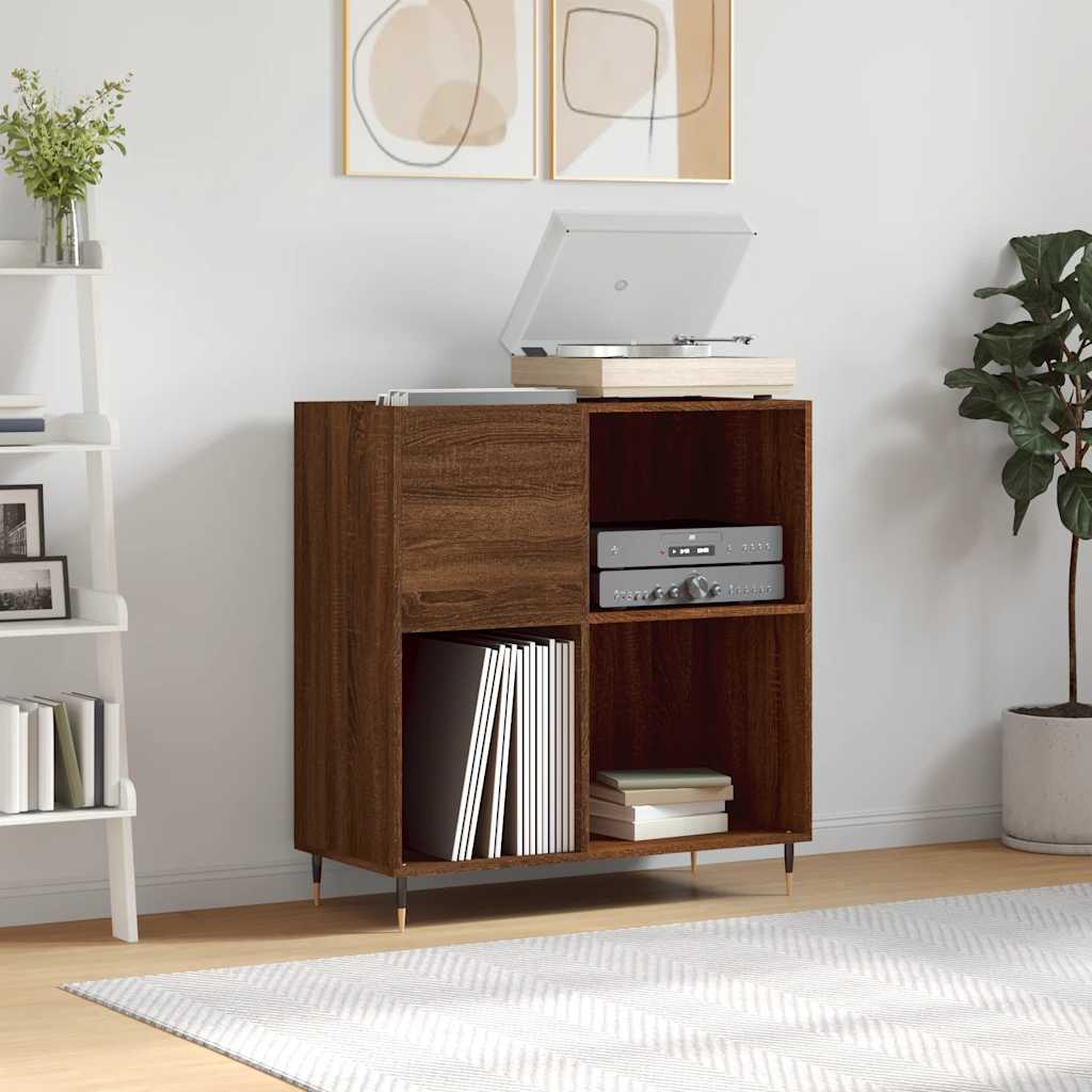 Hifi-Benk Brun Eik 84,5X38X89 Cm Konstruert Tre