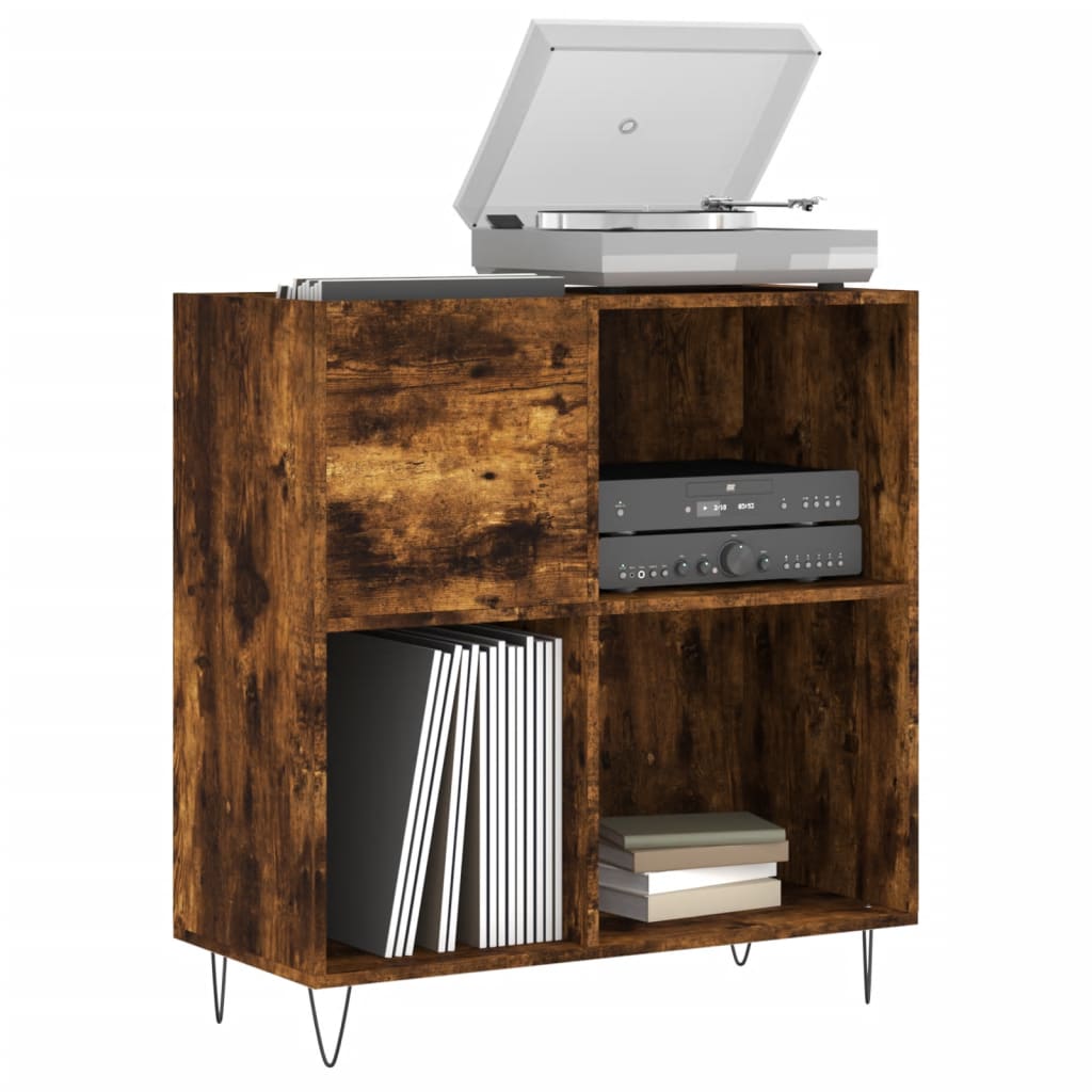 Hifi-Benk Røkt Eik 84,5X38X89 Cm Konstruert Tre