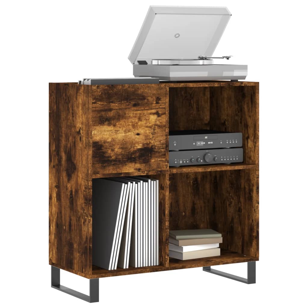 Hifi-Benk Røkt Eik 84,5X38X89 Cm Konstruert Tre