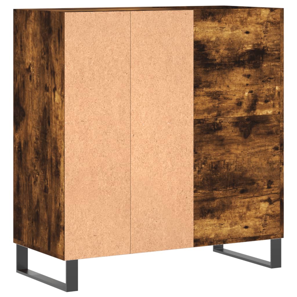 Hifi-Benk Røkt Eik 84,5X38X89 Cm Konstruert Tre