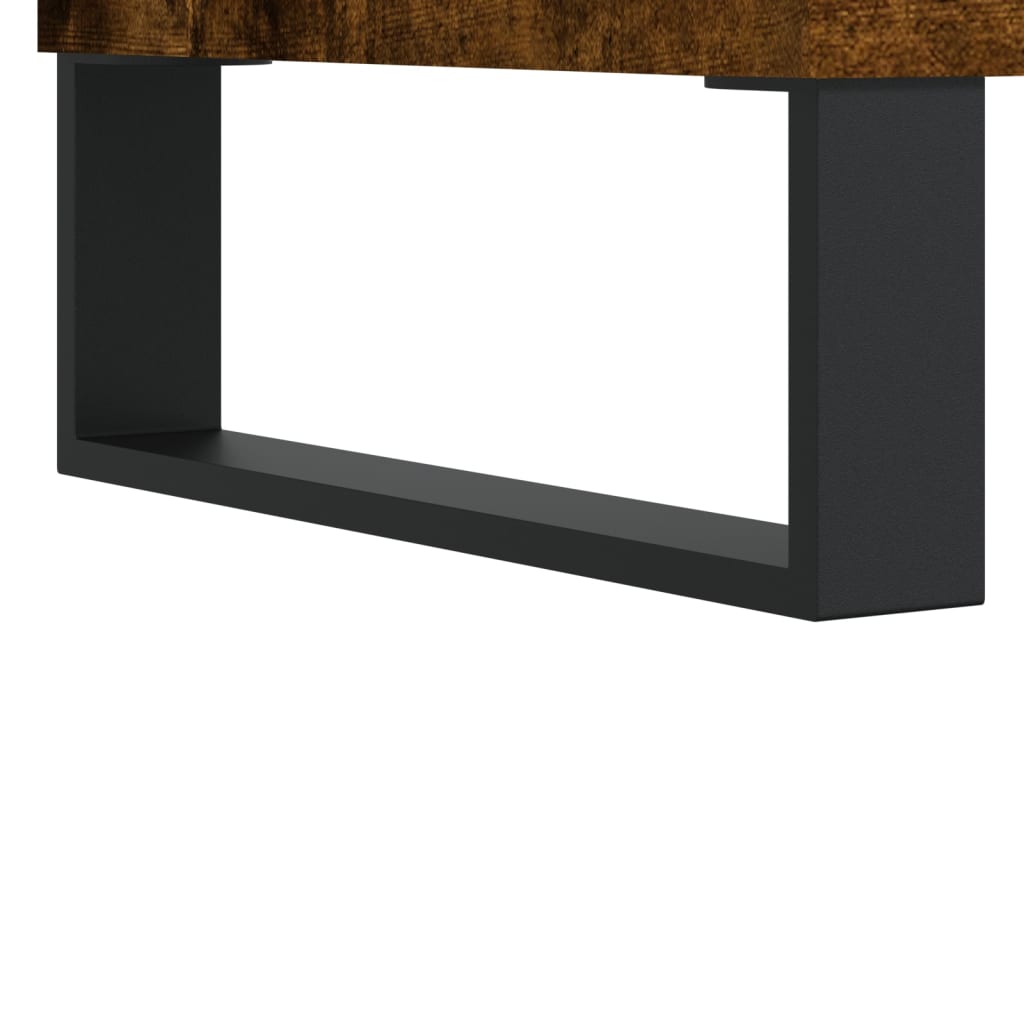Hifi-Benk Røkt Eik 84,5X38X89 Cm Konstruert Tre