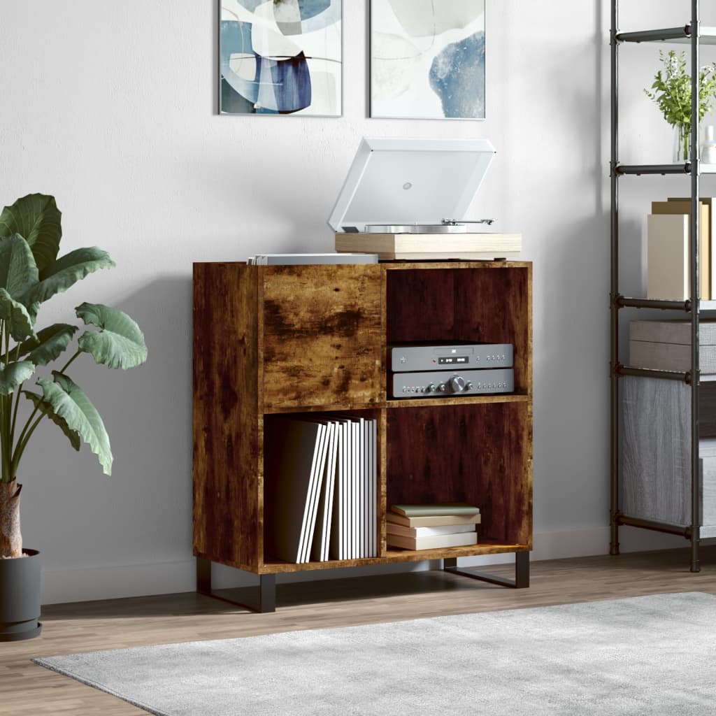 Hifi-Benk Røkt Eik 84,5X38X89 Cm Konstruert Tre