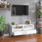 Tv-Benk Hvit 100X34,5X44,5 Cm Konstruert Tre