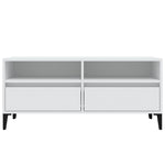 Tv-Benk Hvit 100X34,5X44,5 Cm Konstruert Tre
