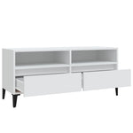 Tv-Benk Hvit 100X34,5X44,5 Cm Konstruert Tre