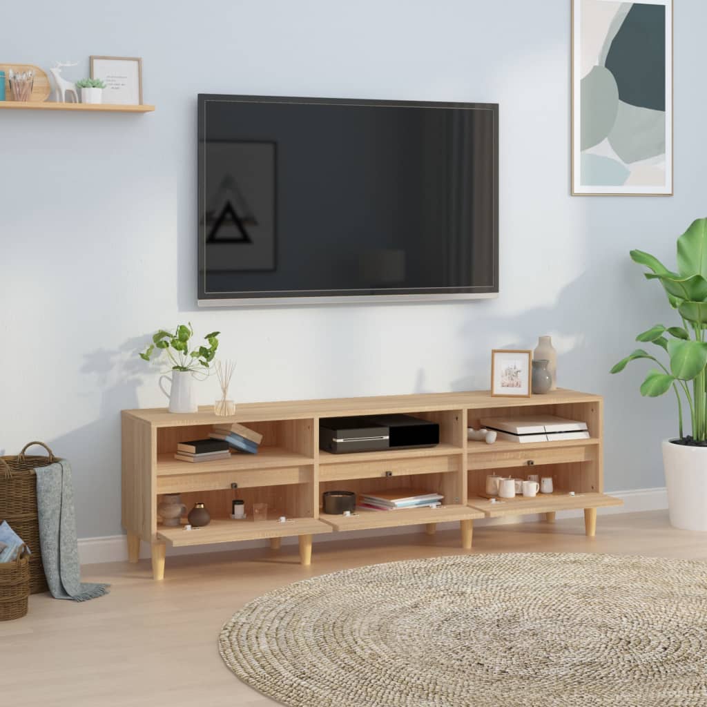 Tv-Benk Sonoma Eik 150X30X44,5 Cm Konstruert Tre