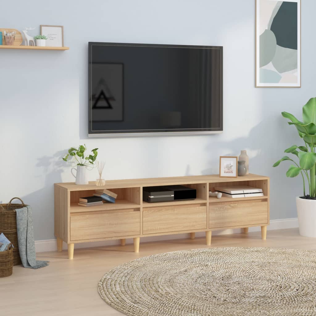 Tv-Benk Sonoma Eik 150X30X44,5 Cm Konstruert Tre
