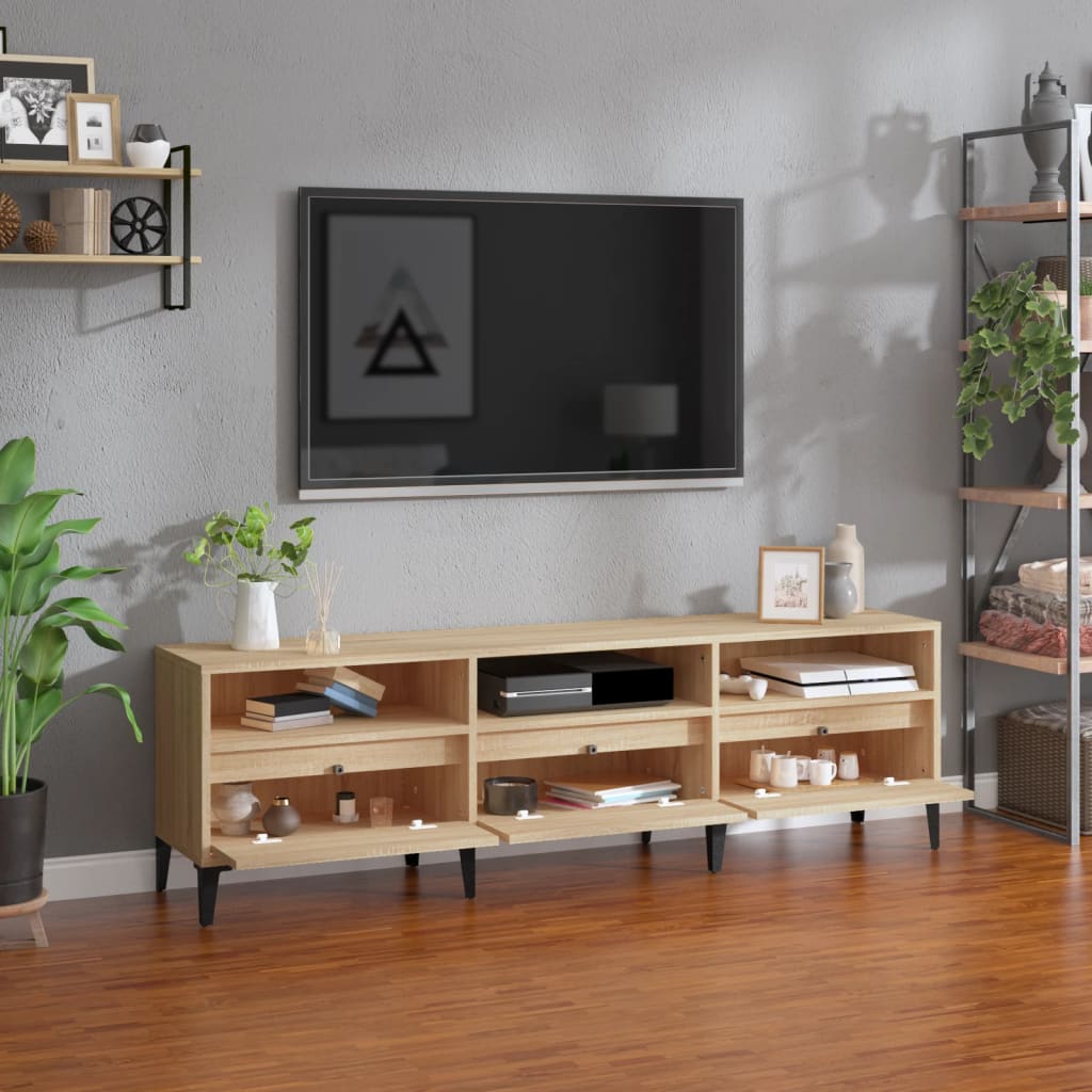 Tv-Benk Sonoma Eik 150X30X44,5 Cm Konstruert Tre