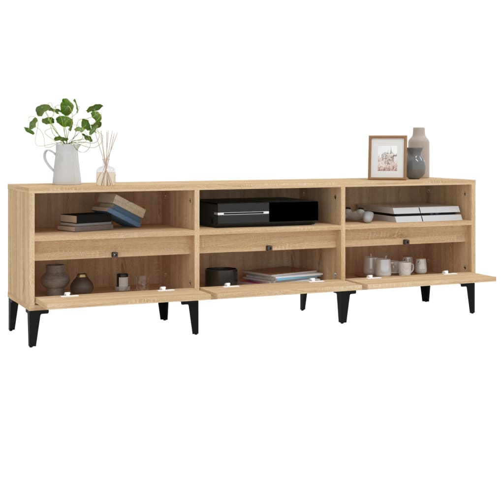 Tv-Benk Sonoma Eik 150X30X44,5 Cm Konstruert Tre