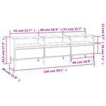 Tv-Benk Sonoma Eik 150X30X44,5 Cm Konstruert Tre