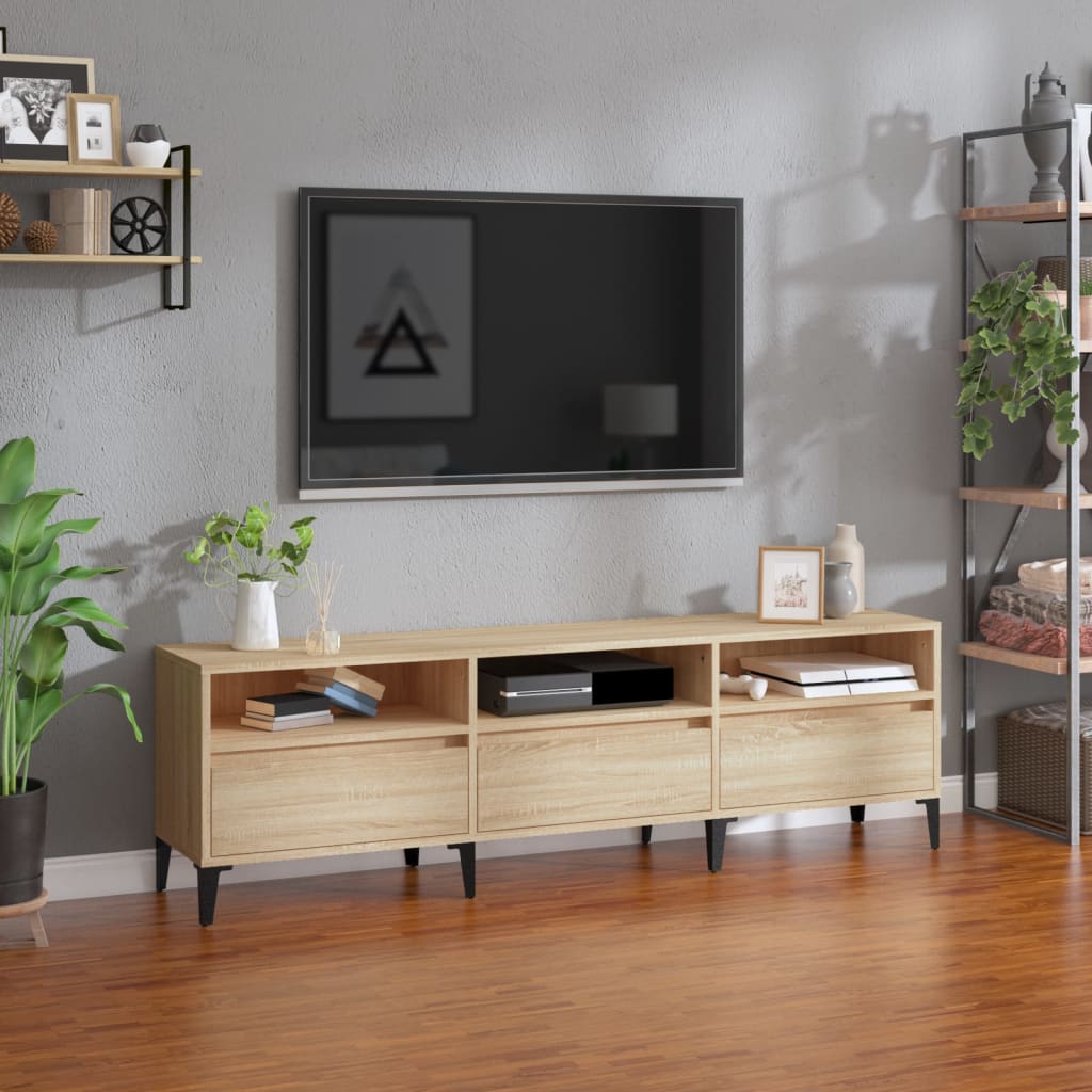 Tv-Benk Sonoma Eik 150X30X44,5 Cm Konstruert Tre
