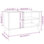 Hifi-Benk Hvit 84,5X38X48 Cm Konstruert Tre