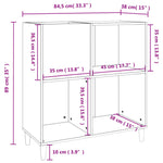 Hifi-Benk Svart 84,5X38X89 Cm Konstruert Tre