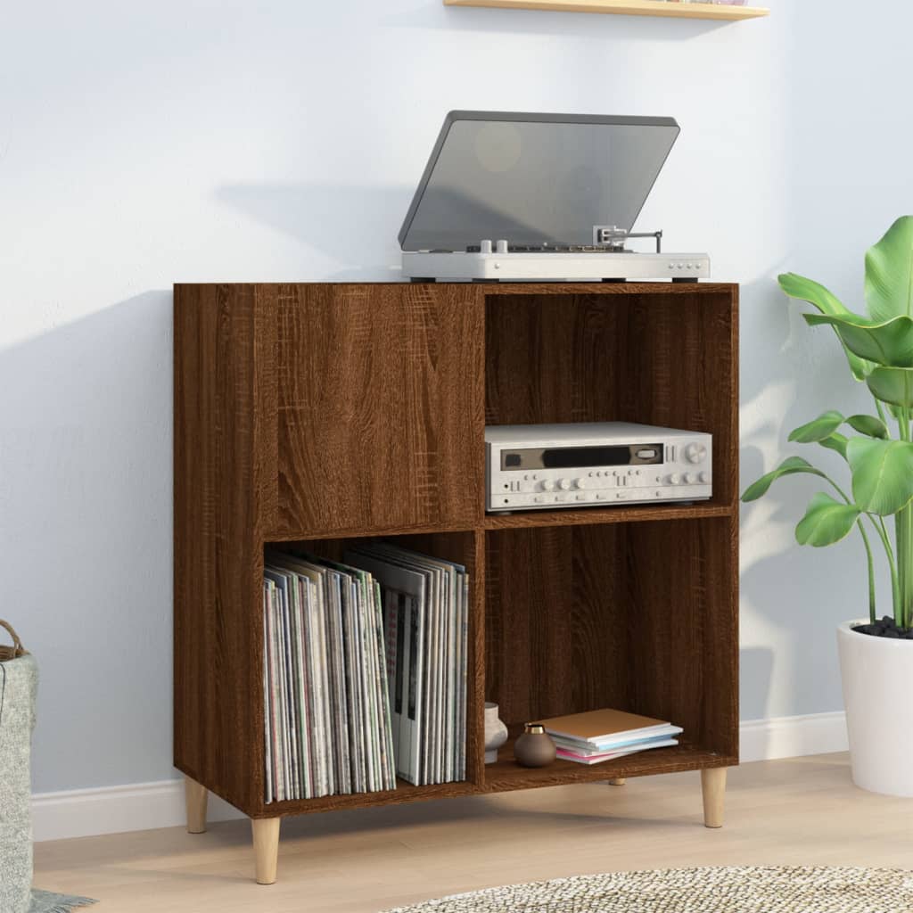Hifi-Benk Brun Eik 84,5X38X89 Cm Konstruert Tre