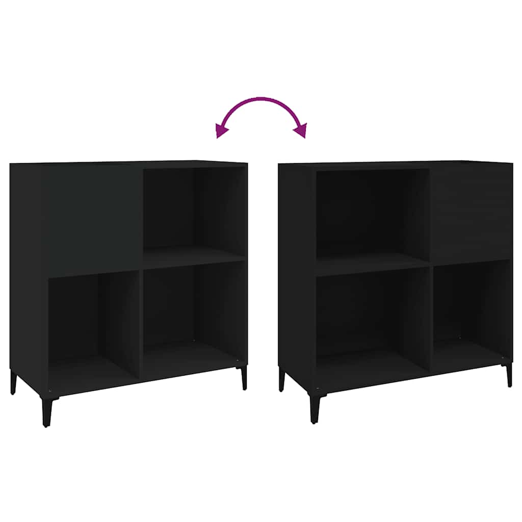 Hifi-Benk Svart 84,5X38X89 Cm Konstruert Tre
