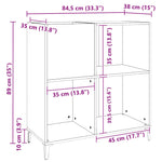Hifi-Benk Sonoma Eik 84,5X38X89 Cm Konstruert Tre