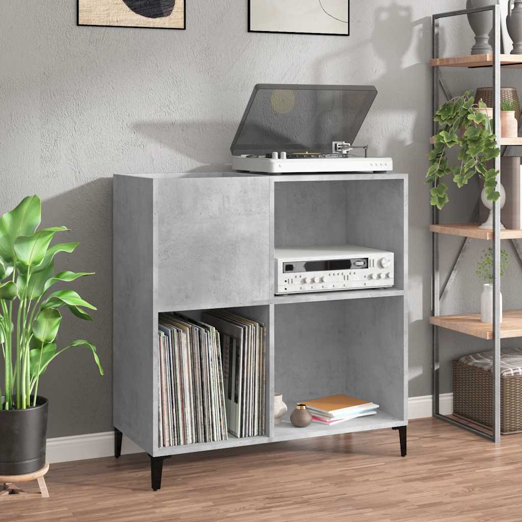 Hifi-Benk Betonggrå 84,5X38X89 Cm Konstruert Tre
