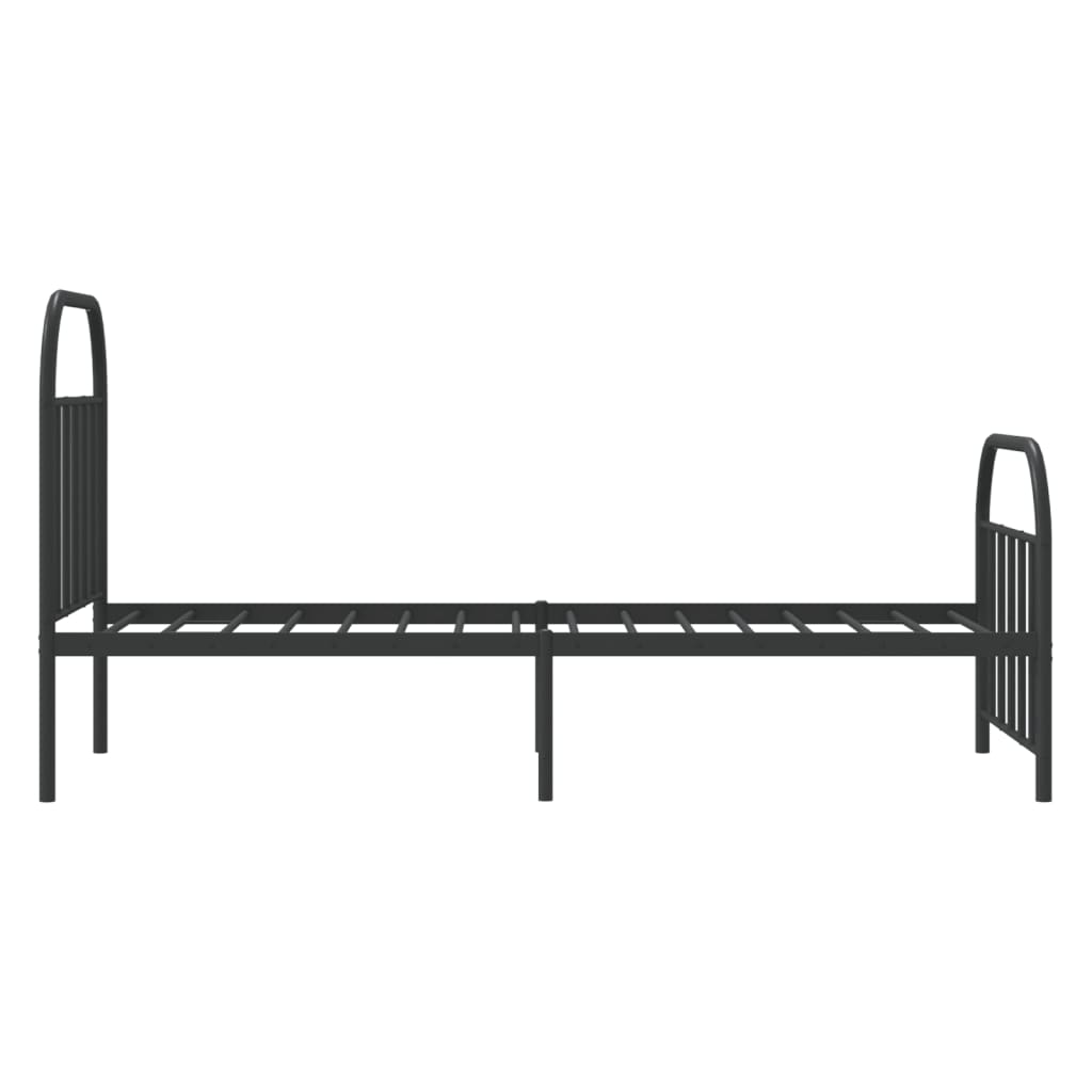 Sengeramme I Metall Med Hode- Og Fotgavl Svart 90X200 Cm