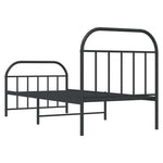 Sengeramme I Metall Med Hode- Og Fotgavl Svart 90X200 Cm