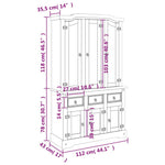 Highboard Corona Hvit 112X43X196 Cm Heltre Meksikansk Furu