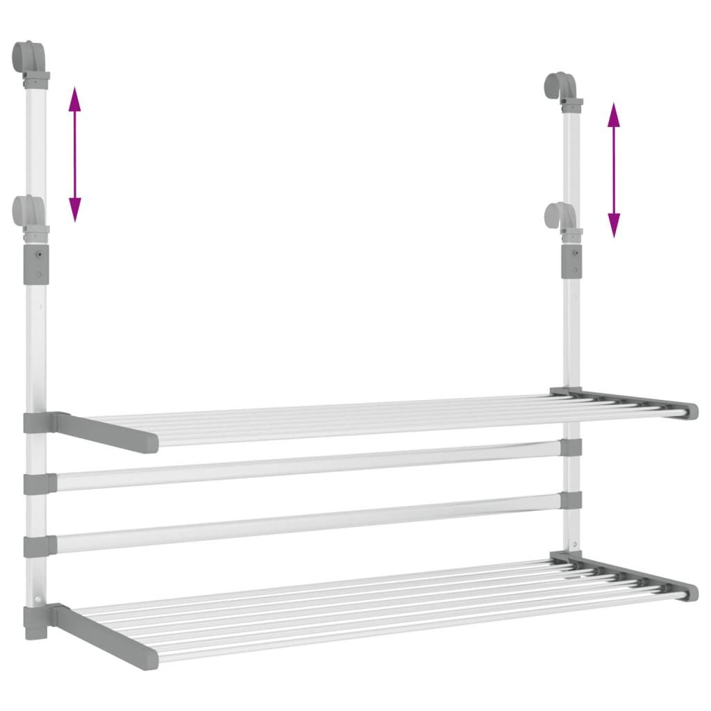 Tørkestativ For Balkong 89X25X(60-95) Cm Aluminium