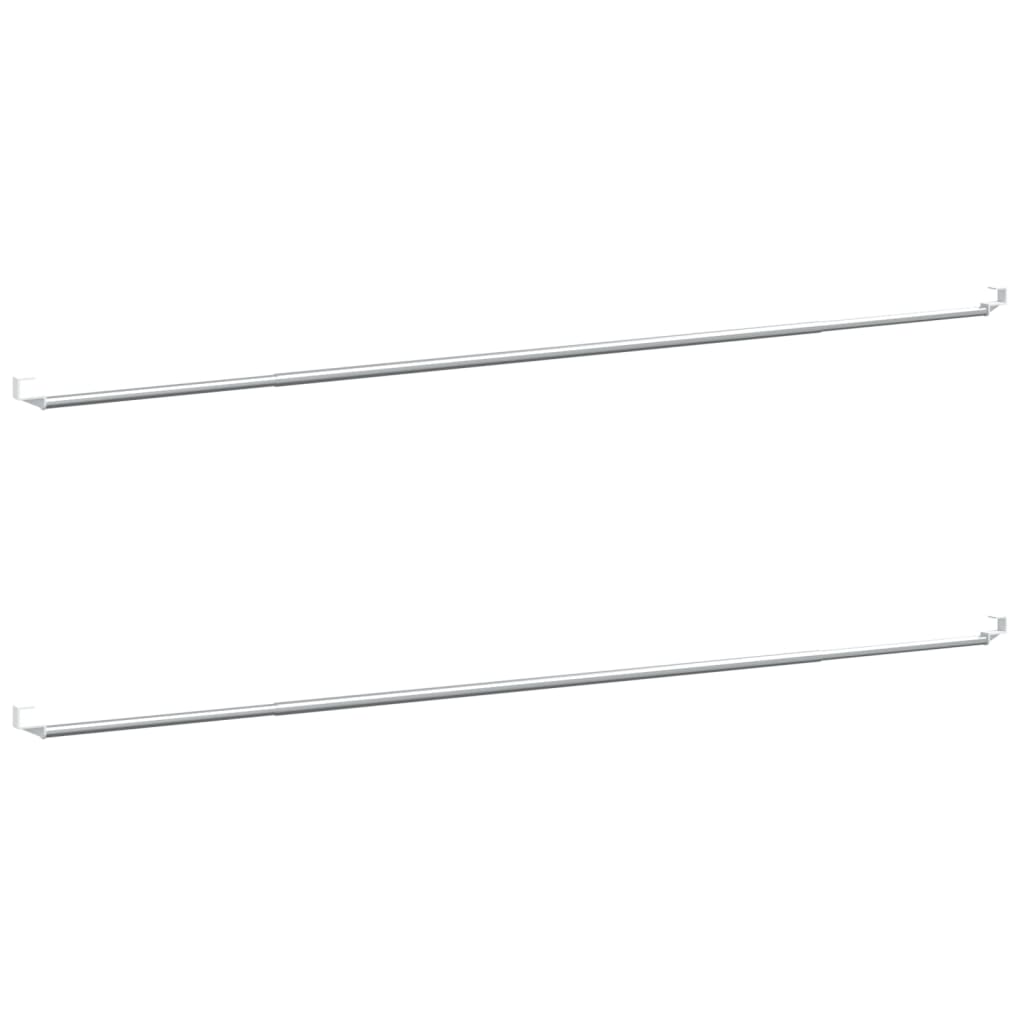 Gardinstenger 2 Stk Hvit Og Sølv 90-130 Cm Aluminium