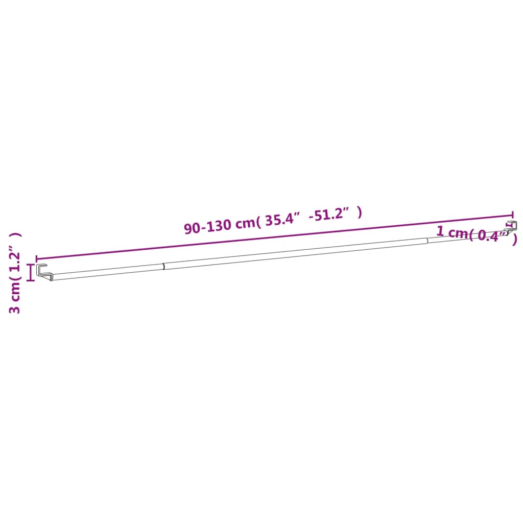 Gardinstenger 2 Stk Hvit Og Sølv 90-130 Cm Aluminium