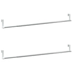 Gardinstenger 2 Stk Hvit Og Sølv 60-105 Cm Aluminium