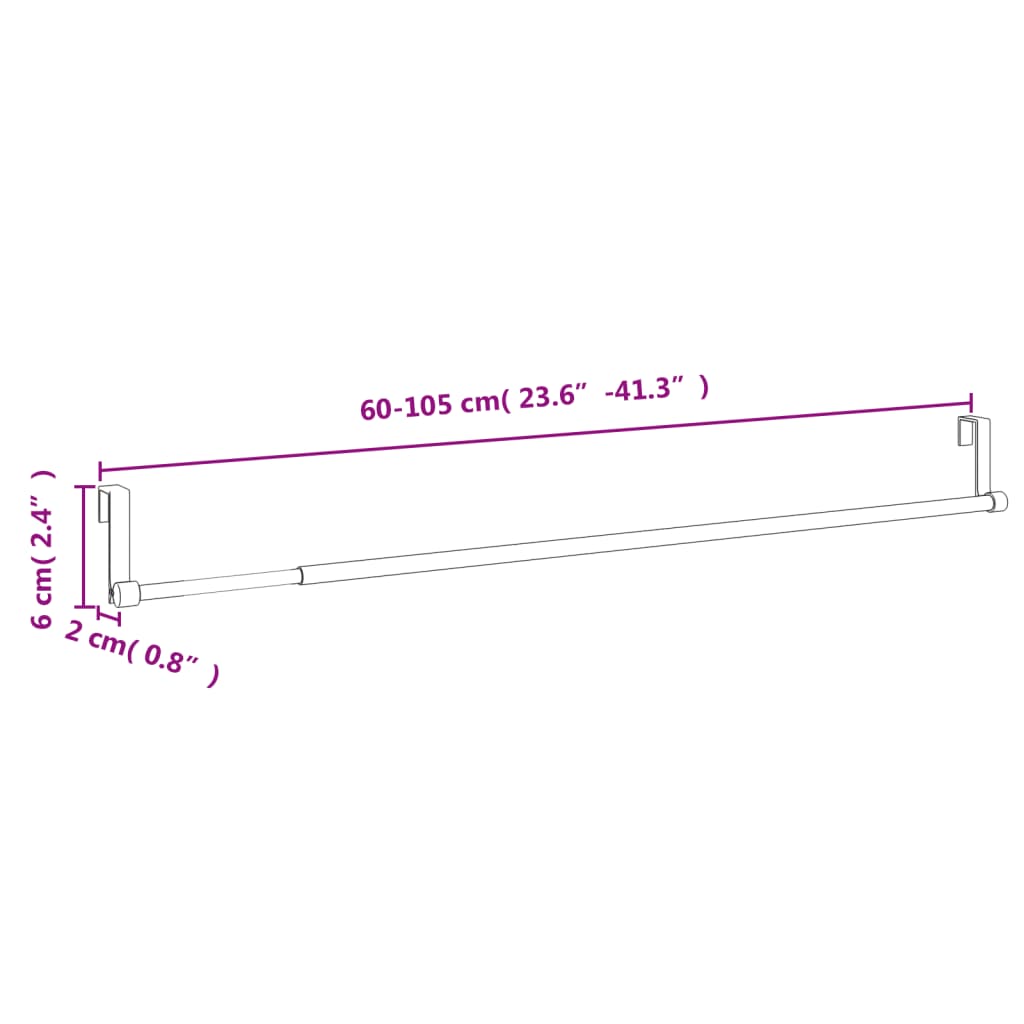 Gardinstenger 2 Stk Hvit Og Sølv 60-105 Cm Aluminium
