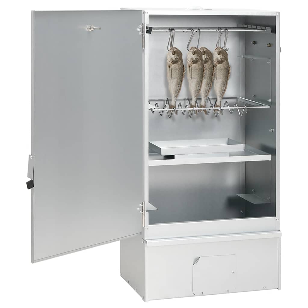 Røykgrill Med Treflis 44,5X29X83 Cm Galvanisert Stål