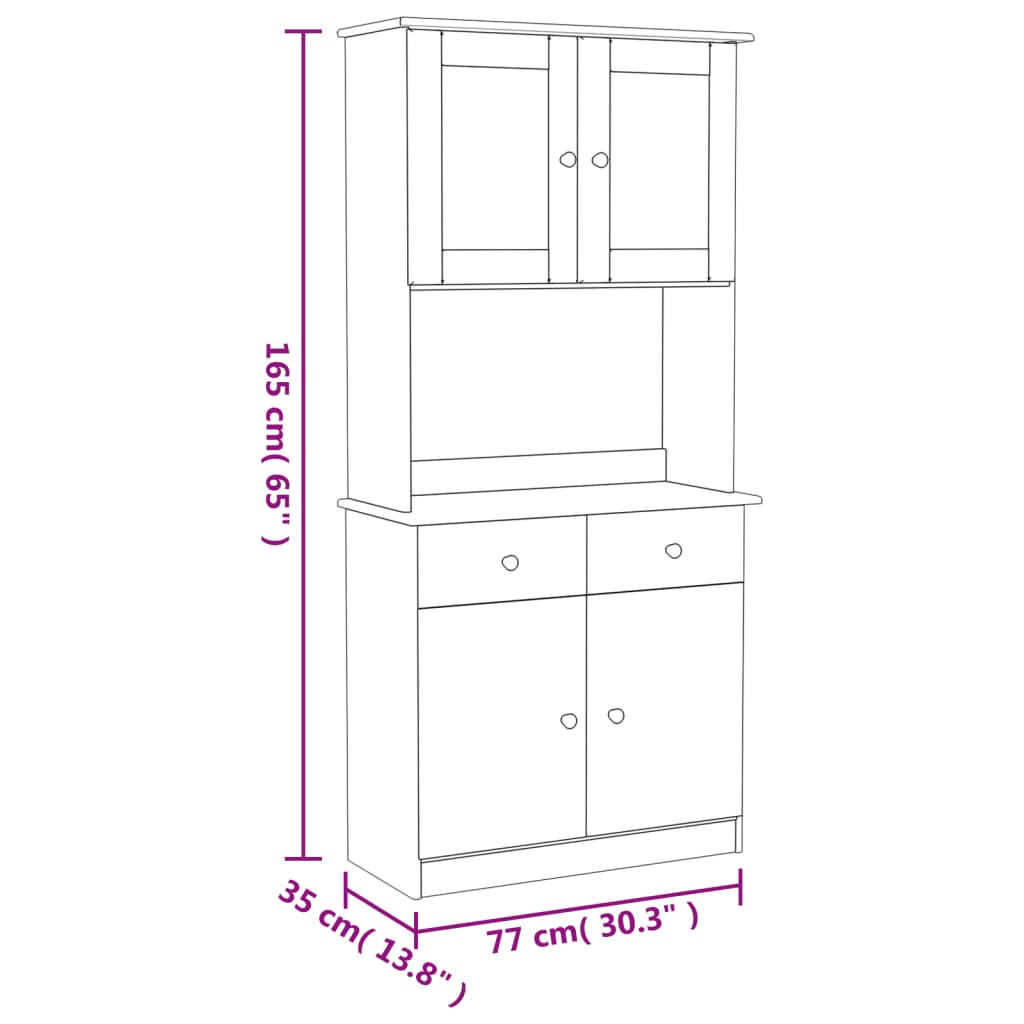 Highboard Alta 77X35X165 Cm Heltre Furu