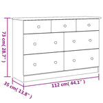 Kommode Alta 112X35X73 Cm Heltre Furu