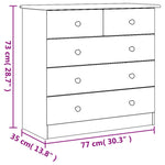 Kommode Alta 77X35X73 Cm Heltre Furu