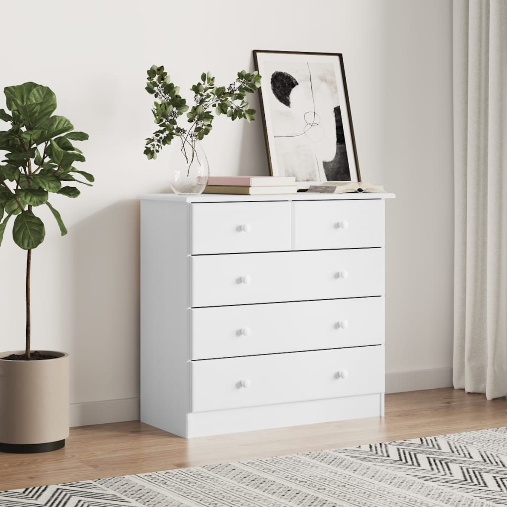 Kommode Alta Hvit 77X35X73 Cm Heltre Furu
