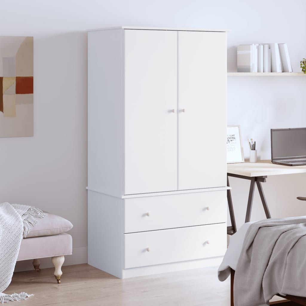 Garderobe Alta Hvit 90X55X170 Cm Heltre Furu