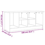 Skobenk Alta Hvit 100X35X45 Cm Heltre Furu