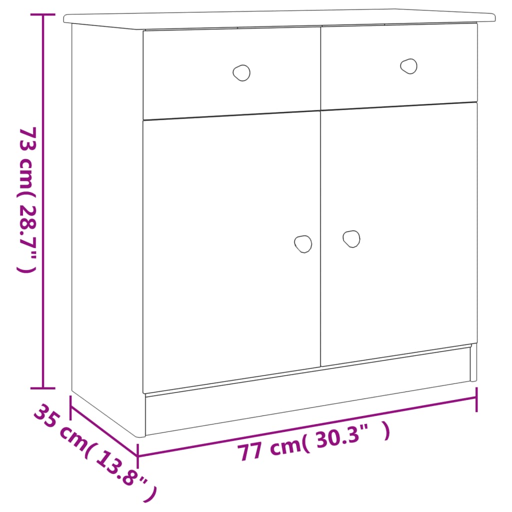 Skjenk Alta 77X35X73 Cm Heltre Furu