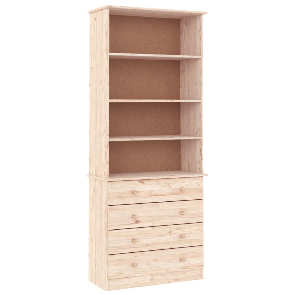 Bokhylle Med Skuffer Alta 77X35X186,5 Cm Heltre Furu