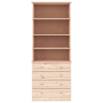 Bokhylle Med Skuffer Alta 77X35X186,5 Cm Heltre Furu