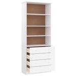 Bokhylle Med Skuffer Alta Hvit 77X35X186,5 Cm Heltre Furu