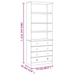 Bokhylle Med Skuffer Alta Hvit 77X35X186,5 Cm Heltre Furu