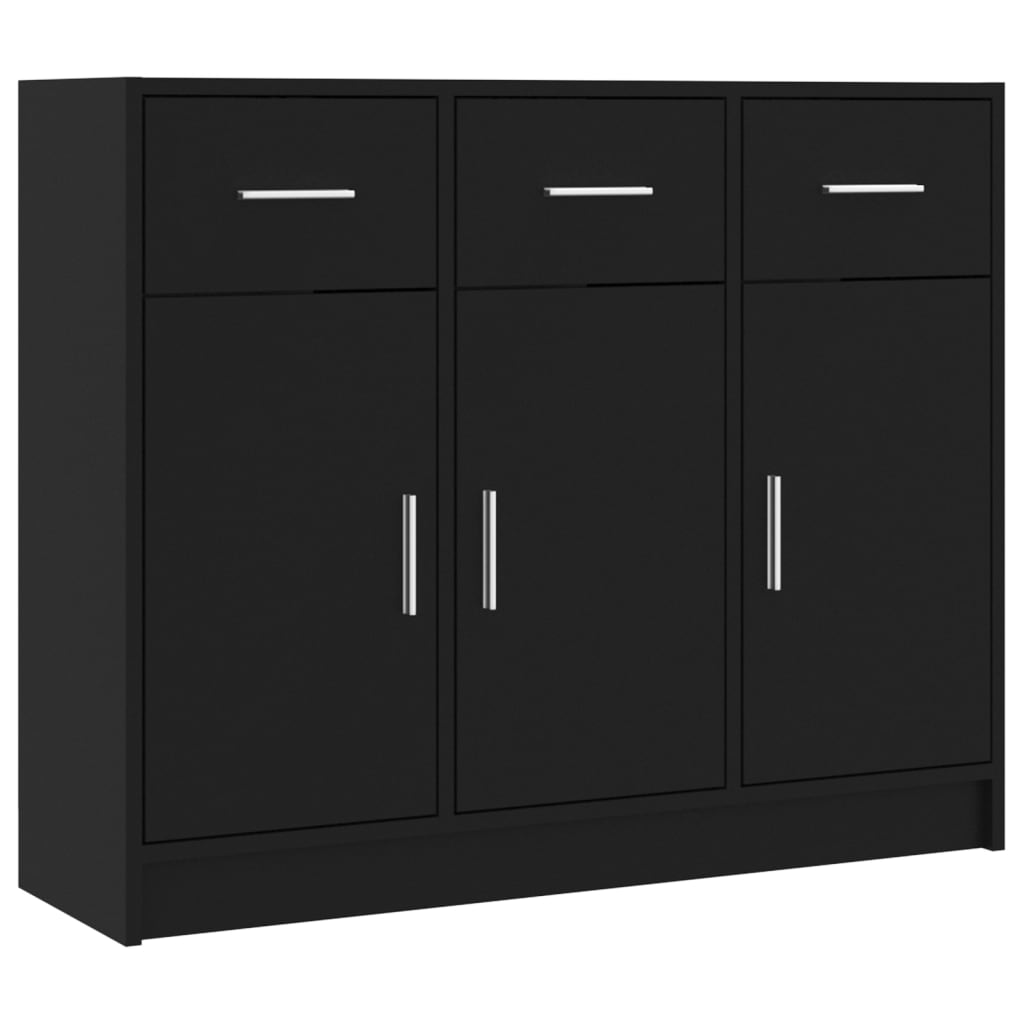 Skjenk Svart 91X28X75 Cm Konstruert Tre