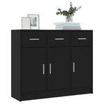 Skjenk Svart 91X28X75 Cm Konstruert Tre