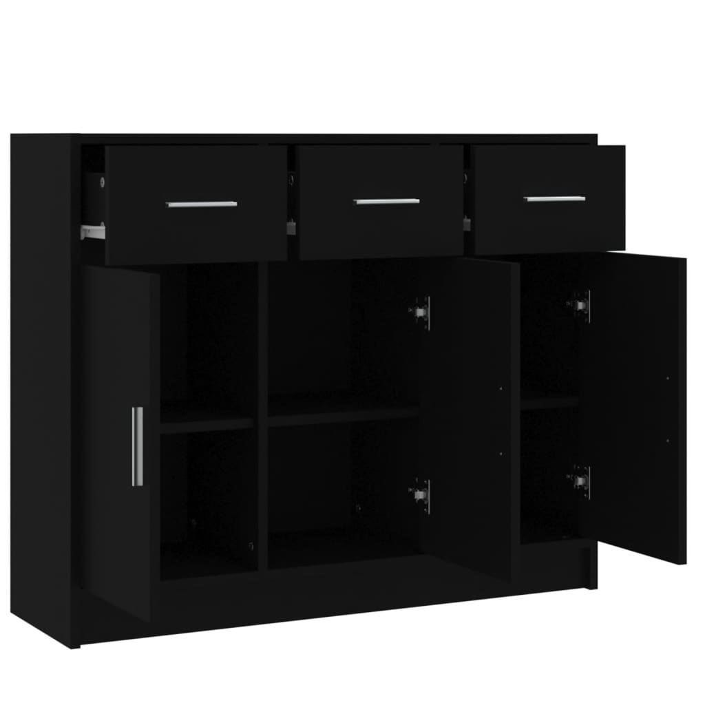 Skjenk Svart 91X28X75 Cm Konstruert Tre