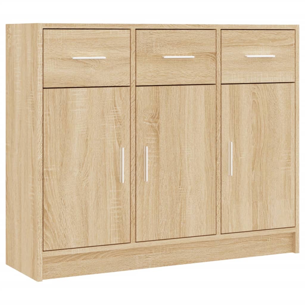 Skjenk Sonoma Eik 91X28X75 Cm Konstruert Tre