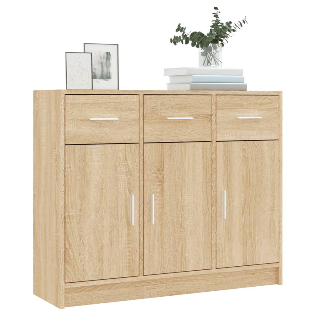 Skjenk Sonoma Eik 91X28X75 Cm Konstruert Tre