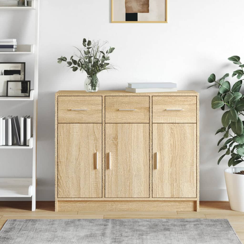 Skjenk Sonoma Eik 91X28X75 Cm Konstruert Tre