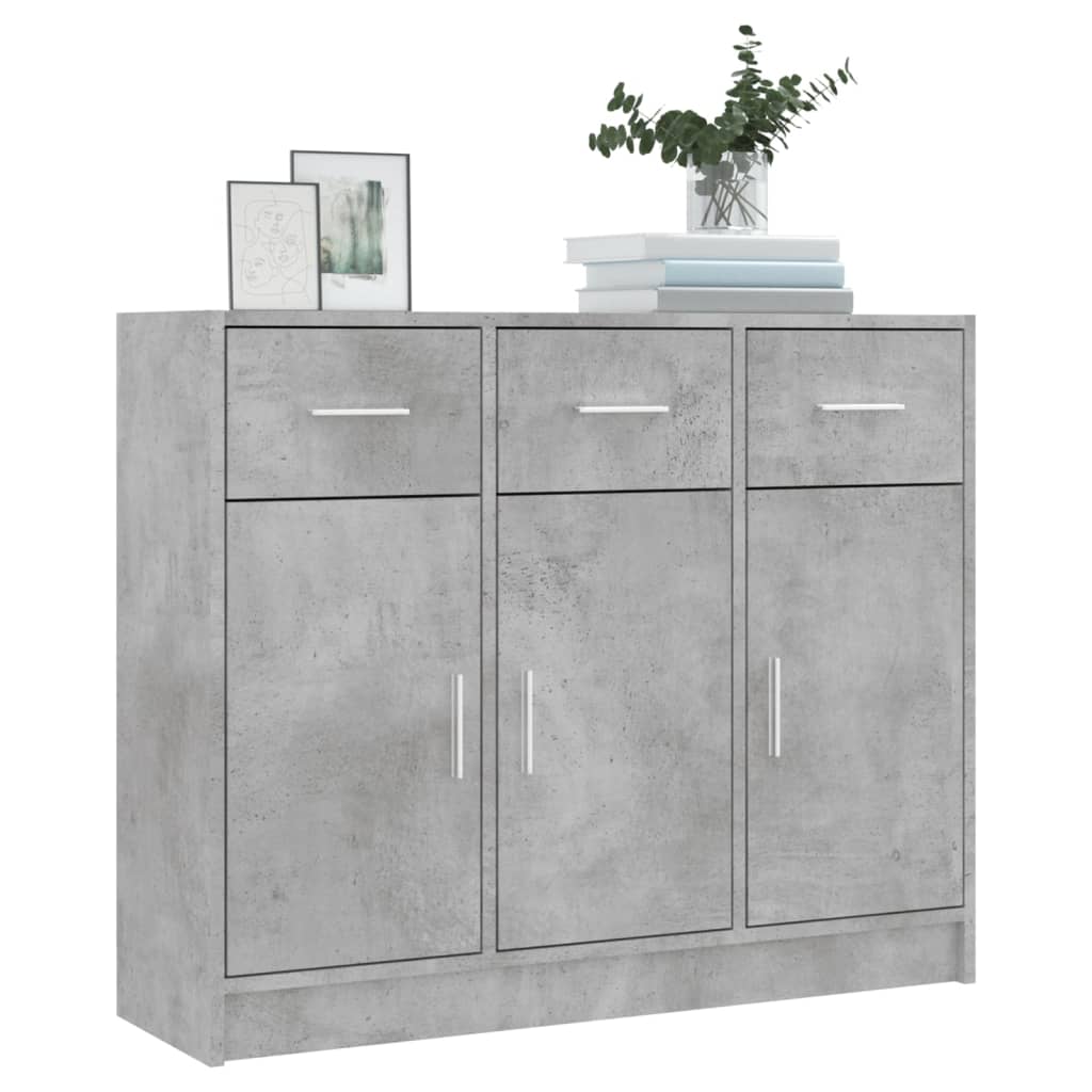 Skjenk Betonggrå 91X28X75 Cm Konstruert Tre